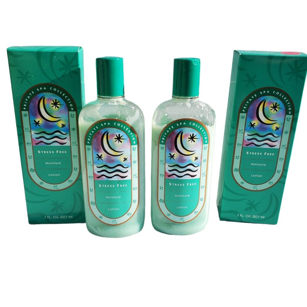 Mary Kay Private Spa STRESS FREE Moisture Lotion 7 oz TWO Bottles New Old Stock